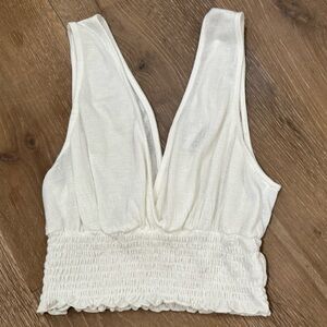 Urban Outfitters Smocked Plunging Crop Top